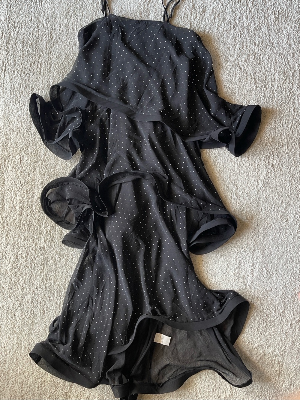 Elliatt Diamante Moss Tiered High-Low Georgette Gown Black - Picture 6 of 10